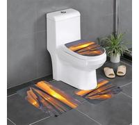 Coucher De Soleil Au Parc D'État De Honeymoon Island Tapis De Bain 3Pcs, Tapis De Bain Lavable Housse D'Abattant pour Intérieur Maison