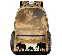 Coucher De Soleil Avec Un Éléphant D'Afrique Sac À Dos Antivol Sacs A Dos Léger Sacs D'École Pour Sport Travail Ordinateur Portable 29X40Cm