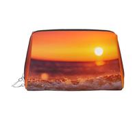 Coucher de soleil avec vagues de mer imprimé sac de rangement multifonctionnel, pochette de protection cosmétique pour w nd voyage et gym