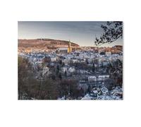 Coucher de Soleil avec Vue sur Annaberg-Buchholz，Puzzle 1000 Pièces Puzzle en Papier d'impression Haute Définition Défiez Le Problème Stimuler La Créativité Jeu Interactif（38x26cm）-AB14