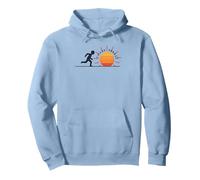 Coucher de Soleil Chase : Motivation inspirante du Coureur Sweat à Capuche, Unisexe pour Adultes, Bleu poudré, XXL
