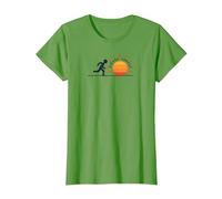Coucher de Soleil Chase : Motivation inspirante du Coureur T-Shirt, Femme, Herbe, XL