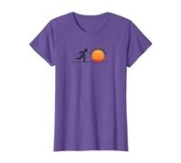 Coucher de Soleil Chase : Motivation inspirante du Coureur T-Shirt, Femme, Violet chiné, XL