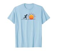 Coucher de Soleil Chase : Motivation inspirante du Coureur T-Shirt, Homme, Bleu Céleste, XXL