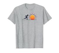 Coucher de Soleil Chase : Motivation inspirante du Coureur T-Shirt, Homme, Gris Chiné, S