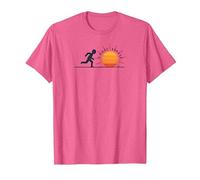 Coucher de Soleil Chase : Motivation inspirante du Coureur T-Shirt, Homme, Rose chiné, M