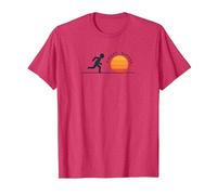 Coucher de Soleil Chase : Motivation inspirante du Coureur T-Shirt, Homme, Rouge chiné, S