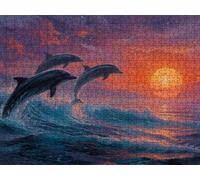 Coucher De Soleil Dauphin, Puzzle 1000 Adultes, Jigsaw Bois LDYQS4-183 | Impossible Difficile Puzzle, Défi et Complexe Jeu éducatif Défi Jouets, Loisirs Créatifs, Décoration Murale et Cadeau