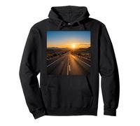 Coucher de Soleil, désert, Route, Horizon, Paysage, Voyage Sweat à Capuche