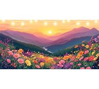 Coucher de Soleil Diamond Painting Adulte Chrysanthème Diamond Painting 80x160cm, 5D DIY Peinture Diamant Adulte, Strass Cristal Peinture Paintings par Numéros Kit pour Décoration Chambre FD-2978