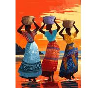 Coucher De Soleil Diamond Painting Enfant 50x70cm Broderie Diamant Afrique, 2025 Diamond Art Kit Complet Round Peinture Diamant Adulte Strass Cristal Point de Croix Painting Artisanat, Cadeaux z902-t