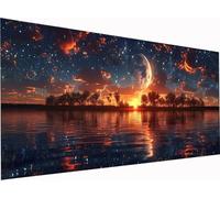 Coucher De Soleil Diamond Painting Grand Format 160x80cm, 5D Diamond Painting Adulte Ciel éToilé, Peinture Diamant Loisirs Créatifs Adultes, Diamant Point de Croix Kit pour Décoration Maison N-5289