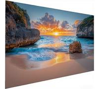 Coucher de soleil Diamond Painting, Paysage Diamond Painting Adulte Enfant, Activité Manuelle Adulte Débutant, Mosaique Loisir Creatif, Cristal Ronde Diamond, Murale Maison Décoration 55x110cm W-483