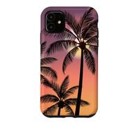 Coucher de Soleil Exotique Palmier - île Tropicale scène Nocturne Plage Coque pour iPhone 11
