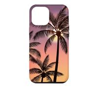Coucher de Soleil Exotique Palmier - île Tropicale scène Nocturne Plage Coque pour iPhone 12 Pro Max