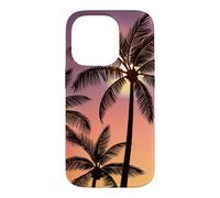 Coucher de Soleil Exotique Palmier - île Tropicale scène Nocturne Plage Coque pour iPhone 14 Pro