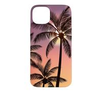Coucher de Soleil Exotique Palmier - île Tropicale scène Nocturne Plage Coque pour iPhone 15 Plus