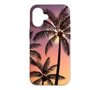 Coucher de Soleil Exotique Palmier - île Tropicale scène Nocturne Plage Coque pour iPhone 16