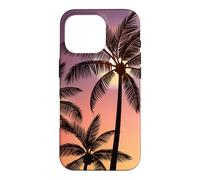 Coucher de Soleil Exotique Palmier - île Tropicale scène Nocturne Plage Coque pour iPhone 16 Pro