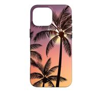 Coucher de Soleil Exotique Palmier - île Tropicale scène Nocturne Plage Coque pour iPhone 16 Pro Max