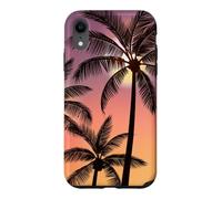 Coucher de Soleil Exotique Palmier - île Tropicale scène Nocturne Plage Coque pour iPhone XR