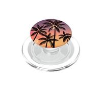 Coucher de Soleil Exotique Palmier - île Tropicale scène Nocturne Plage PopSockets PopGrip pour MagSafe