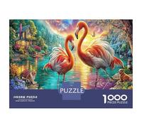 Coucher de Soleil Flamingo Puzzle 1000 Pièces Educa Jouet Cadeau Unique De l'art De La Décoration Animaux Jeu Éducatif Challenge Toy pour Adultes Et Enfants À Partir De 12 Ans 70x50cm/1000pcs