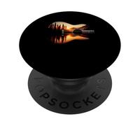 Coucher de Soleil Guitare Acoustique Scénique Nature Art Guitariste Musique PopSockets PopGrip Adhésif