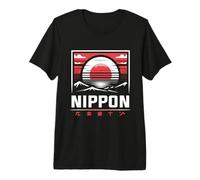 Coucher de Soleil Japonais, Design élégant d'Extrême-Orient T-Shirt Haut de Gamme