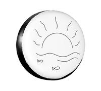 Coucher De Soleil Lever De Soleil Mer Housse De Roue Antipoussière Housse Pneu De Rechange Anti Poussière Neige Couverture De Roue De Secours pour Vus Trailerrv Voiture 16inch