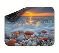 Coucher de soleil Mer Tapis de Souris 360 x 300 x 3 mm, Tapis de Souris Gaming, Anti-derapant Base en Caoutchouc Etanche, Surface Lisse pour Précision, Facile à Nettoyer, pour Bureau La Maison t0s-637