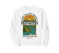 Coucher de Soleil Montagne Eau Profonde Verse Art Sweatshirt