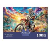 Coucher de Soleil Motocross Puzzle 1000 Pièces Educa Jouet Divertissement Créatif De l'art De La Décoration intéressant Jeu Éducatif Challenge Toy Adultes & Enfants des 14 Ans 70x50cm/1000pcs