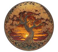Coucher de Soleil orangé doré Celtic Arbre Coucher de Soleil 1000pcs (67.5x67.5cm) Puzzle pour Adultes -,Jouet De DIY