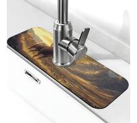 Coucher de soleil, pic de montagne, tapis de robinet anti-éclaboussures pour évier de cuisine, poignée de robinet, bac récupérateur d'égouttement pour salle de bain (38,1 x 14 cm)