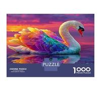Coucher de Soleil Prismatic Swan 1000 Pièces Puzzle Relaxation - Carton Premium cieux vibrants Chauds & Puzzle Méditation - Cadeau De Maison 38x26cm/1000pcs