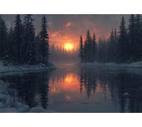 Coucher de Soleil Puzzle 4000 Pieces Adultes Arbre Puzzles Classiques Panorama Bois Difficile Impossible Geant Jigsaw Jeu éducatif Défi Jouet pour Enfants dès 14 Ans Beautiful Gifts Homme Femme P-922