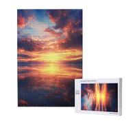 Coucher De Soleil Puzzle Océan 1500 Pièces Adultes,DIY Puzzles Art avec Boîte d'emballage et Photos de Référence,Relaxation/Soulagement du Stress/Jeux Amusants,Creatif Cadeau pour Femme M-1877