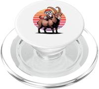 Coucher de Soleil Rétro Bouquetin des Alpes Furet PopSockets PopGrip pour MagSafe