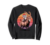 Coucher de Soleil Rétro Bouquetin des Alpes Furet Sweatshirt
