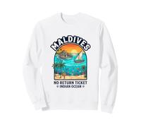 Coucher de Soleil rétro île des Maldives Sweatshirt