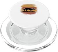 Coucher De Soleil Rétro Silhouette Coyote Coyotes PopSockets PopGrip pour MagSafe