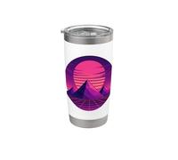 Coucher de soleil rétro Vaporwave Pyramid Gobelet isotherme en acier inoxydable double paroi