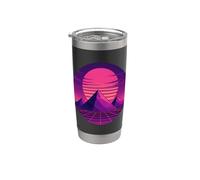 Coucher de soleil rétro Vaporwave Pyramid Gobelet isotherme en acier inoxydable double paroi