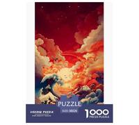 Coucher de Soleil Rouge Puzzles 1000 Pièces Jeu De Défi Jouet Adultes Et Enfants Vague Jeu De Puzzle Défi Éducatif Lien Familial Cadeau Décoration Maison 38x26cm/1000pcs