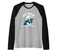 Coucher de Soleil sur Key West Manatee, The Conch Republic, Floride Manche Raglan