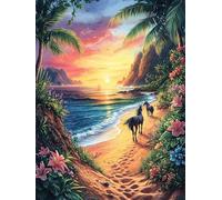 Coucher de Soleil sur la Plage 500 Pieces Casse-tête Créatif en Carton Épais Rigide Animaux fantastiques d'animaux Sauvages Difficulté Moyenne Activité Manuelle Loisir Créatif Cadeau Noël Qualité Pr