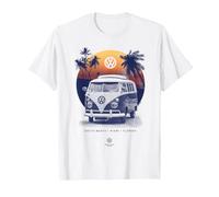 Coucher de Soleil sur la Plage du Camping-Car Volkswagen T1 en Floride T-Shirt, Homme, Blanc, 6XL