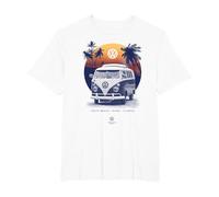 Coucher de Soleil sur la Plage du Camping-Car Volkswagen T1 en Floride T-Shirt, Homme Grandes Tailles, Blanc, 4X Tall