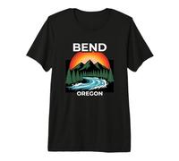 Coucher de Soleil sur la rivière de l'Oregon T-Shirt Haut de Gamme